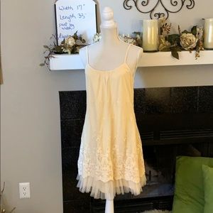 NWOT cream lace slip dress